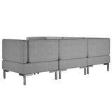 6 Piece Sofa Set Fabric Light Grey
