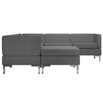 6 Piece Sofa Set Fabric Dark Grey
