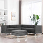 6 Piece Sofa Set Fabric Dark Grey