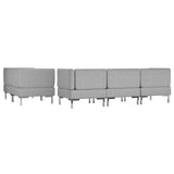 5 Piece Sofa Set Fabric Light Grey