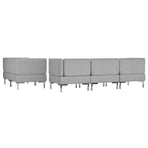 5 Piece Sofa Set Fabric Light Grey