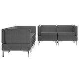 5 Piece Sofa Set Fabric Dark Grey - Top-Down View