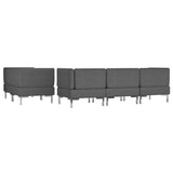 5 Piece Sofa Set Fabric Dark Grey