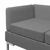 5 Piece Sofa Set Fabric Dark Grey - Rear View