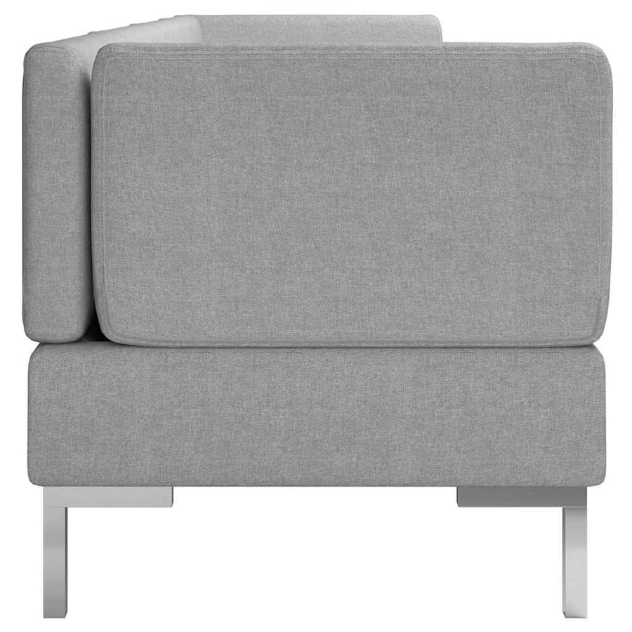 4 Piece Sofa Set Fabric Light Grey