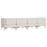 4 Piece Sofa Set Fabric Cream - Top-Down View