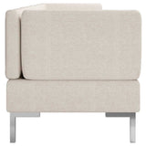 4 Piece Sofa Set Fabric Cream - Rear View