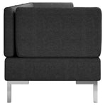 4 Piece Sofa Set Fabric Black