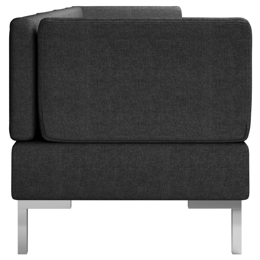 4 Piece Sofa Set Fabric Black