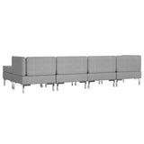 5 Piece Sofa Set Fabric Light Grey - 45-Degree Angle