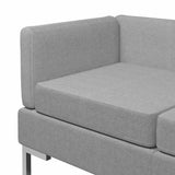5 Piece Sofa Set Fabric Light Grey