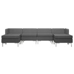 6 Piece Sofa Set Fabric Dark Grey