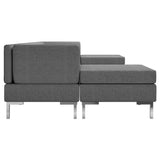 6 Piece Sofa Set Fabric Dark Grey - Top-Down View