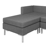 6 Piece Sofa Set Fabric Dark Grey