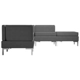 6 Piece Sofa Set Fabric Dark Grey