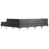 6 Piece Sofa Set Fabric Dark Grey - 45-Degree Angle