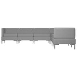 7 Piece Sofa Set Fabric Light Grey