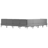 7 Piece Sofa Set Fabric Light Grey - Top-Down View