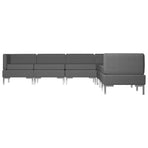 7 Piece Sofa Set Fabric Dark Grey