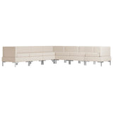7 Piece Sofa Set Fabric Cream