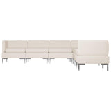 7 Piece Sofa Set Fabric Cream