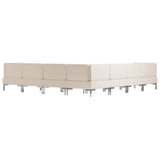 7 Piece Sofa Set Fabric Cream
