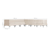 7 Piece Sofa Set Fabric Cream