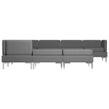 9 Piece Sofa Set Fabric Dark Grey - 45-Degree Angle