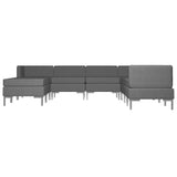 9 Piece Sofa Set Fabric Dark Grey - Rear View