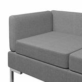 9 Piece Sofa Set Fabric Dark Grey - Low Angle