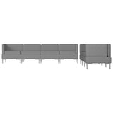 7 Piece Sofa Set Fabric Dark Grey - Side View