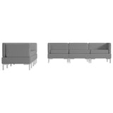 7 Piece Sofa Set Fabric Dark Grey