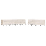 7 Piece Sofa Set Fabric Cream