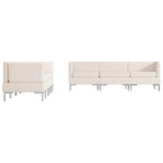 7 Piece Sofa Set Fabric Cream