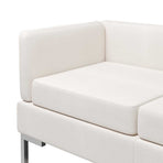 7 Piece Sofa Set Fabric Cream