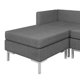 9 Piece Sofa Set Fabric Dark Grey - Rear View