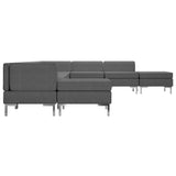 9 Piece Sofa Set Fabric Dark Grey