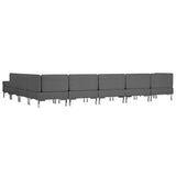 9 Piece Sofa Set Fabric Dark Grey