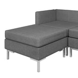 9 Piece Sofa Set Fabric Dark Grey