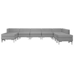10 Piece Sofa Set Fabric Light Grey