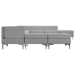 10 Piece Sofa Set Fabric Light Grey