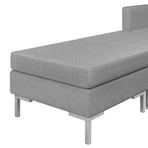 10 Piece Sofa Set Fabric Light Grey