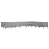 10 Piece Sofa Set Fabric Light Grey