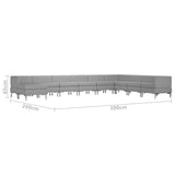 10 Piece Sofa Set Fabric Light Grey - Low Angle