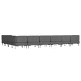 10 Piece Sofa Set Fabric Dark Grey