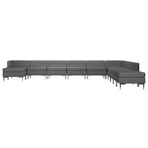 11 Piece Sofa Set Fabric Dark Grey