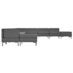 11 Piece Sofa Set Fabric Dark Grey