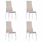 5 Piece Dining Set Faux Leather Cappuccino