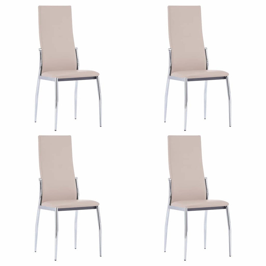 5 Piece Dining Set Faux Leather Cappuccino