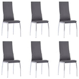7 Piece Dining Set Faux Leather Grey